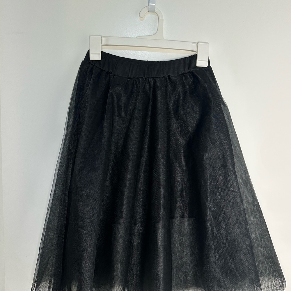 Chic Black A-Line Tulle Skirt